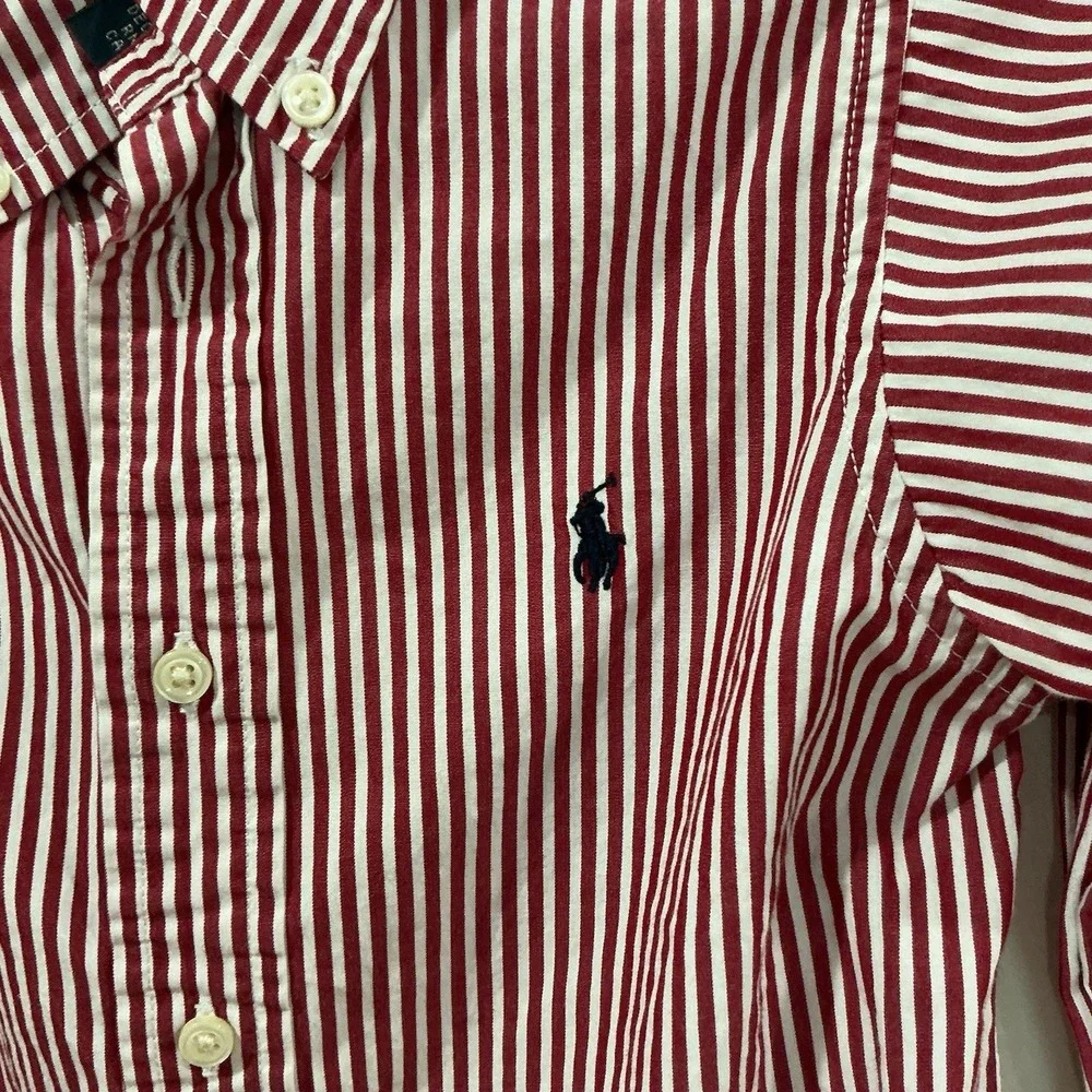 Ralph Lauren Boys Button Down Shirt Lot Of 2 Long Sleeve Sz 4 4T Striped Gingham